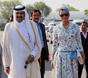 El emir catarí y su esposa se encuentran estos días de visita en Nueva Dehli